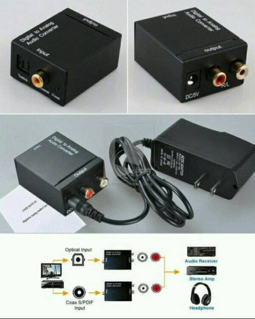 [COD] KONVERTER AUDIO DIGITAL OPTIC TO ANALOG RCA SPDIF OPTICAL AUDIO DIGITAL TO ANALOG CONVERTER