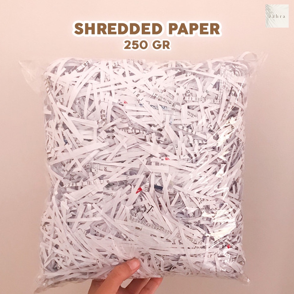 SHREDDED PAPER 250 gr - Kertas Cacah Suwir Parut Potong Panjang Isi Kemasan Giftbox Hampers Souvenir Alas Seserahan Isi Parcel Packing Kawul