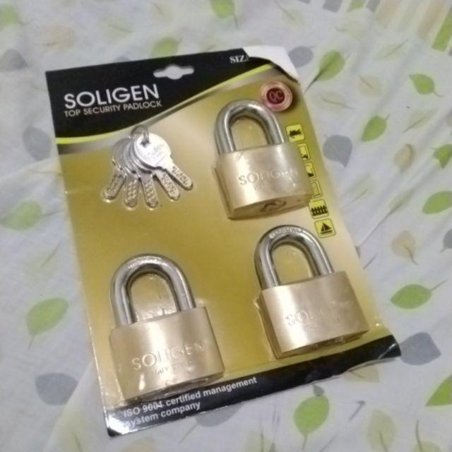 Gembok Soligen 60mm X 3 Pcs Kuningan Masterkey