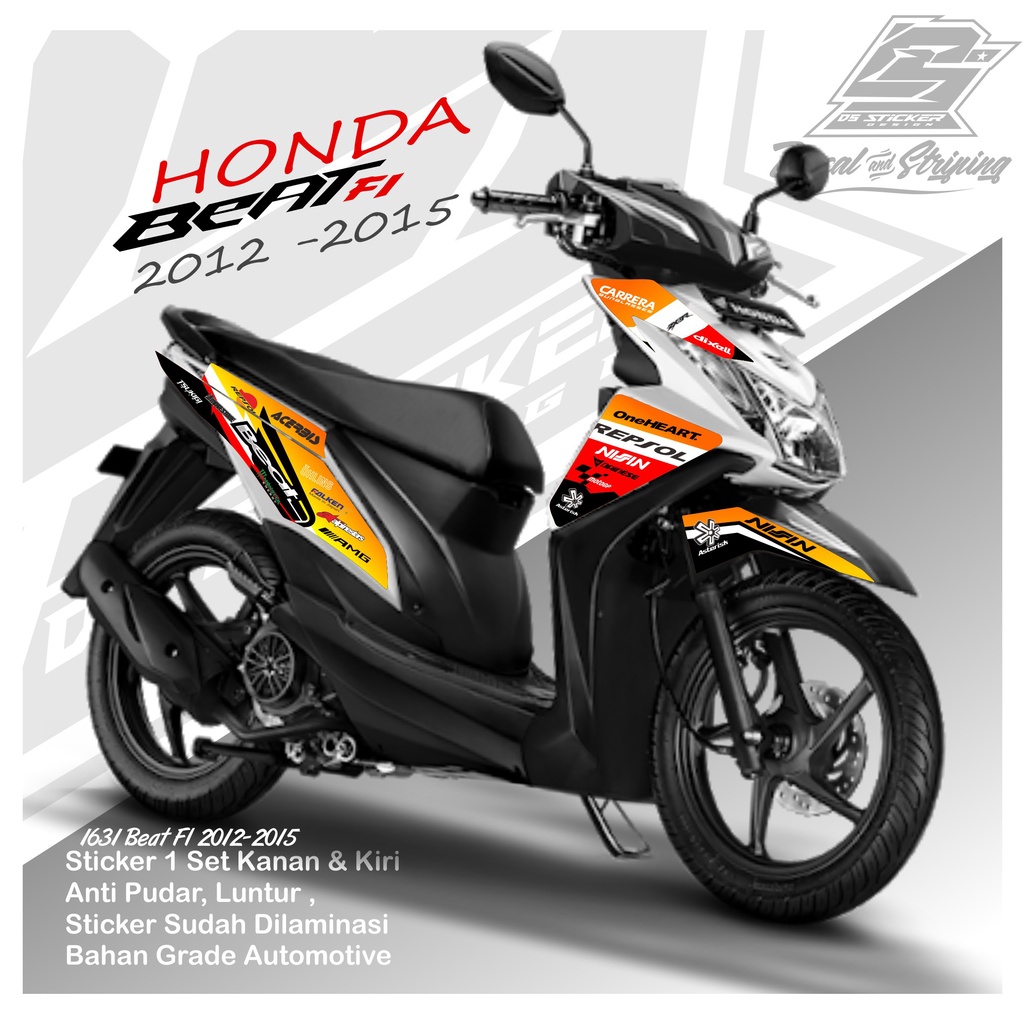 1631 Sticker Striping Motor BEAT FI TAHUN 2012-2015 List Variasi Repsol Keren