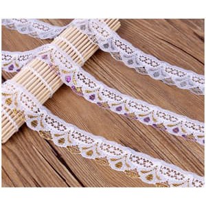 GOLD and SILVER Series - Embroidered Lace Ribbon 30mm (per meter)