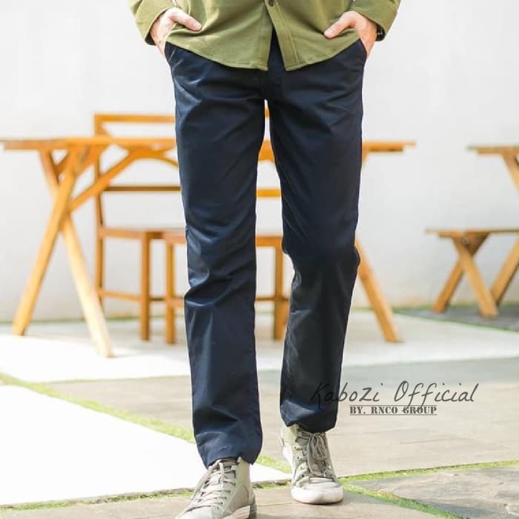( COD ) CHINO PANTS NAVY CELANA PANJANG CHINO PRIA BIRU NAVY