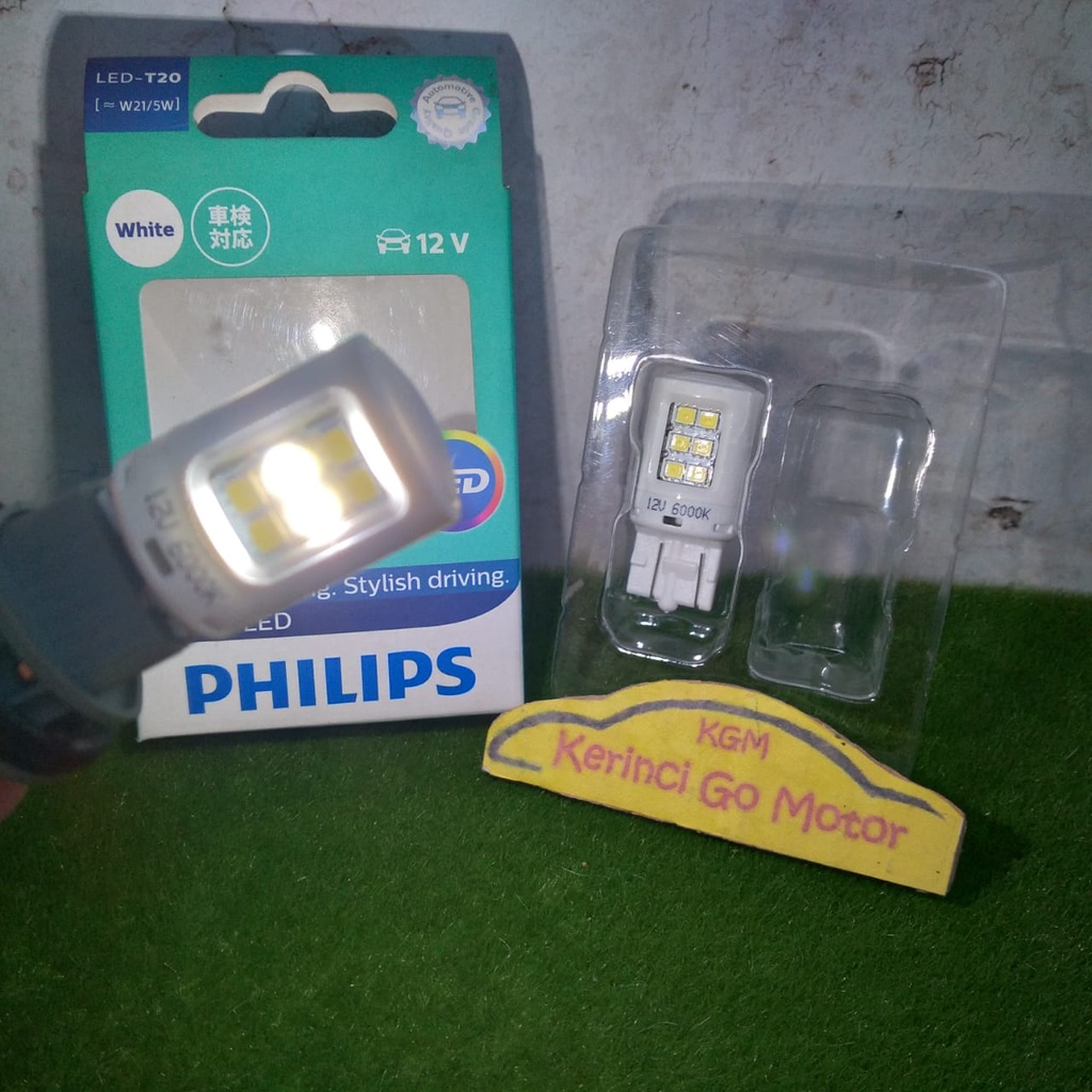 BOHLAM PHILIPS ULTINON LED W21/5W PUTIH 6000K 12V 11066ULWX2 Lampu Rem