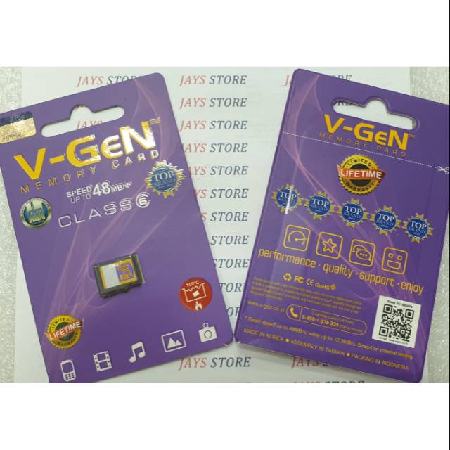 Memory Card Vgen Micro SD V-Gen 8gb class 6