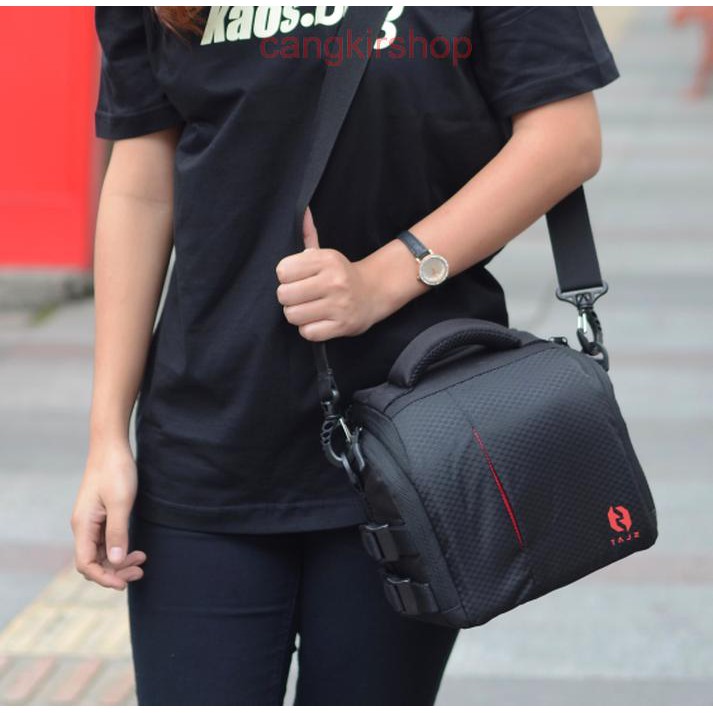 PROMO Tas kamera dslr mirrorless canon nikon fuji lumix sony - Hitam ORIGINAL