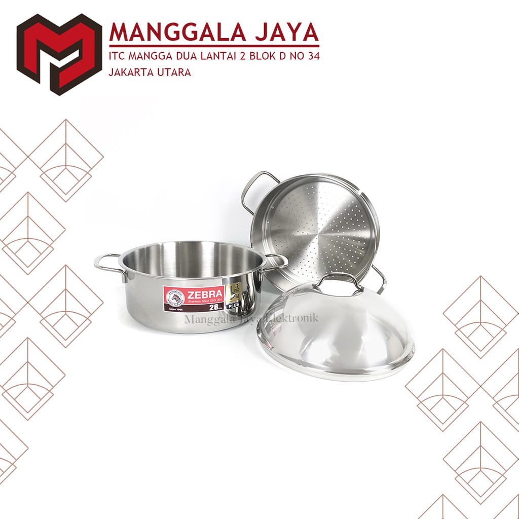 Zebra Steaming Set 28 cm Extreme Plus II Small Hole 164390 / Panci Kukus Induksi Stainless