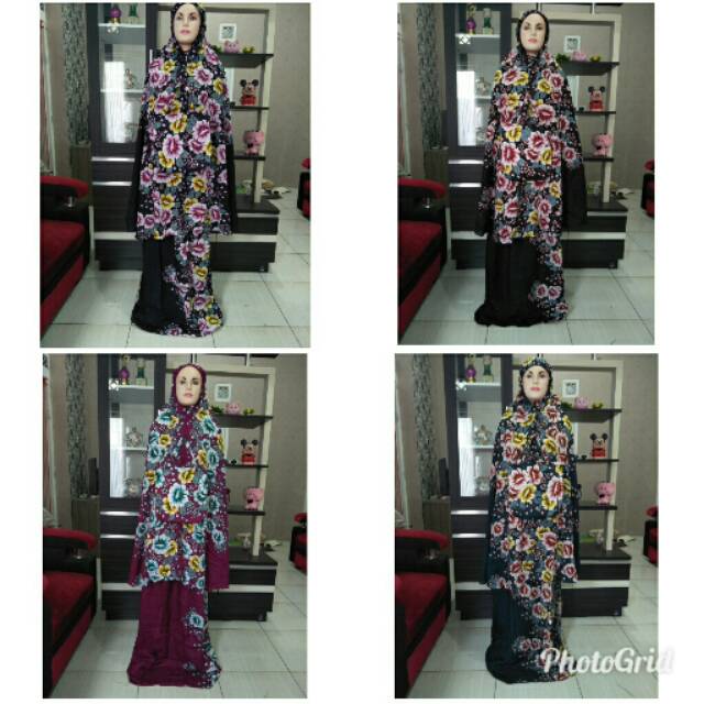 Mukena bali motif bunga sepatu