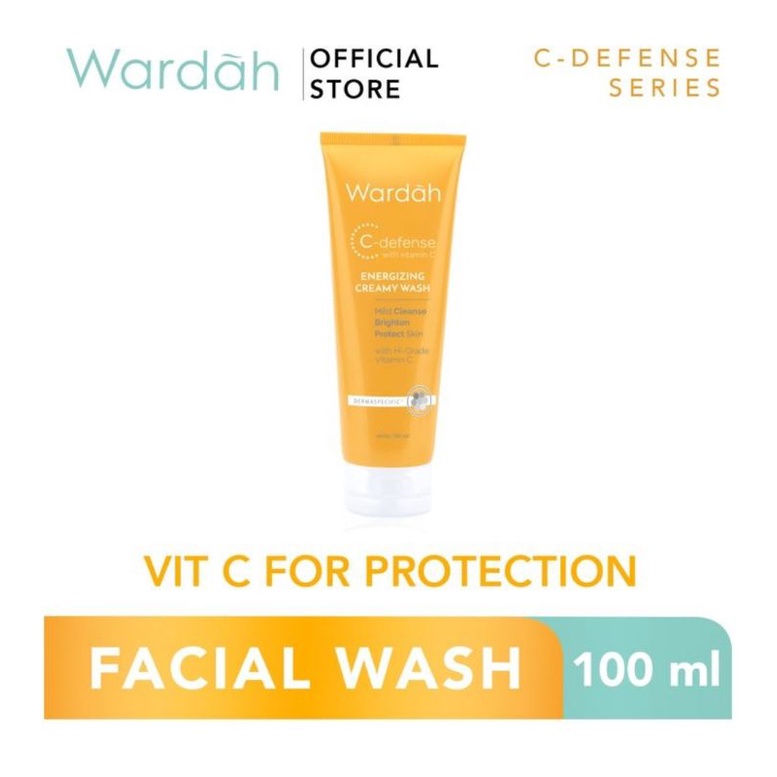 Wardah C-Defense Energizing Creamy Wash 100ml (Ukuran Besar)