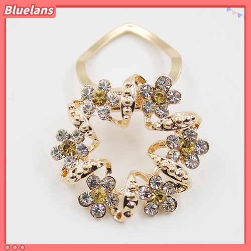 Bluelans Lady Girl Luxury Elegant Rhinestone Flower Garland Scarf Clip Brooch Pin Jewelry