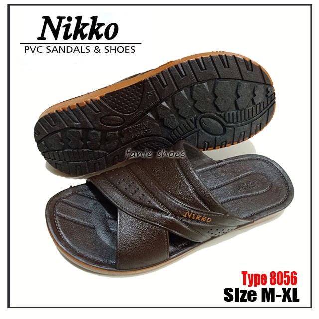 Nikko 8056 M-XL 38-43 Coklat / Sandal Selop Bapak Karet Santai Sehari-hari