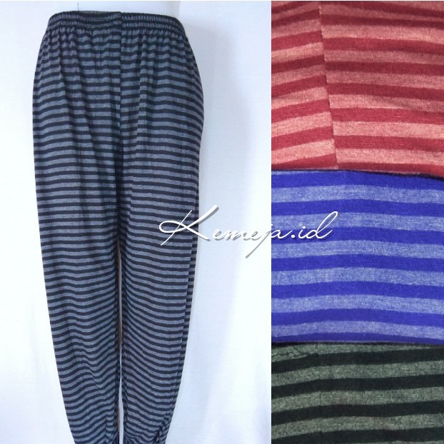 [ ADA SAKU ] Legging dewasa SALUR / celana panjang dalaman gamis murah / inner pants motif salur