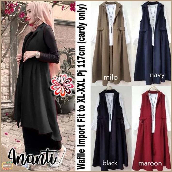 Vest Cardi Ananti / Cardigan Muslimah / Outer Wanita / Luaran Wanita _Termurah