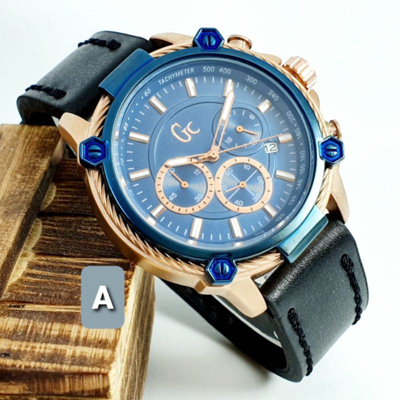 Jam Tangan Analog Pria GC SN GC1041 Chronograph Grade Premium