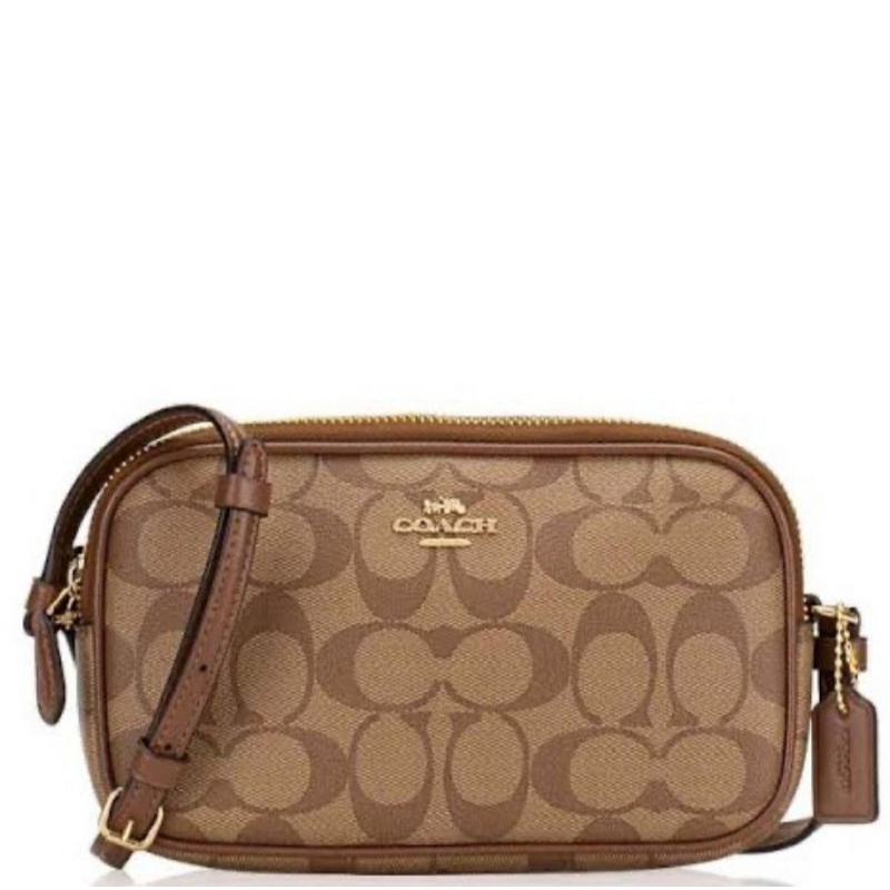 Coach Crossbody Pouch Double Zip In Signature Canvas(F77996)