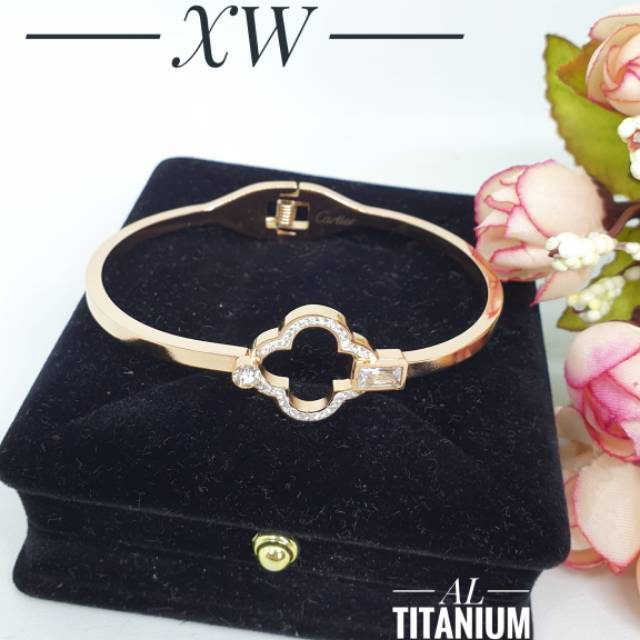 Gelang titanium rosegold G01060