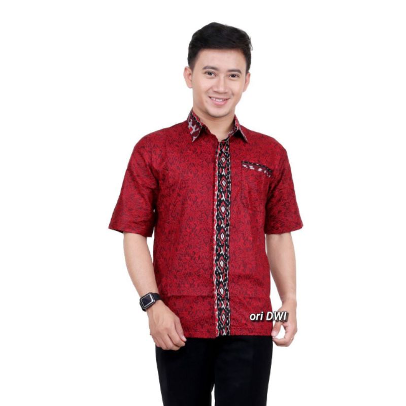 KEMEJA BATIK LENGAN PENDEK MOTIF MEGA /FASHION BATIK /BATIK KANTOR /BATIK COUPLE /BATIK SUTRA M L XL