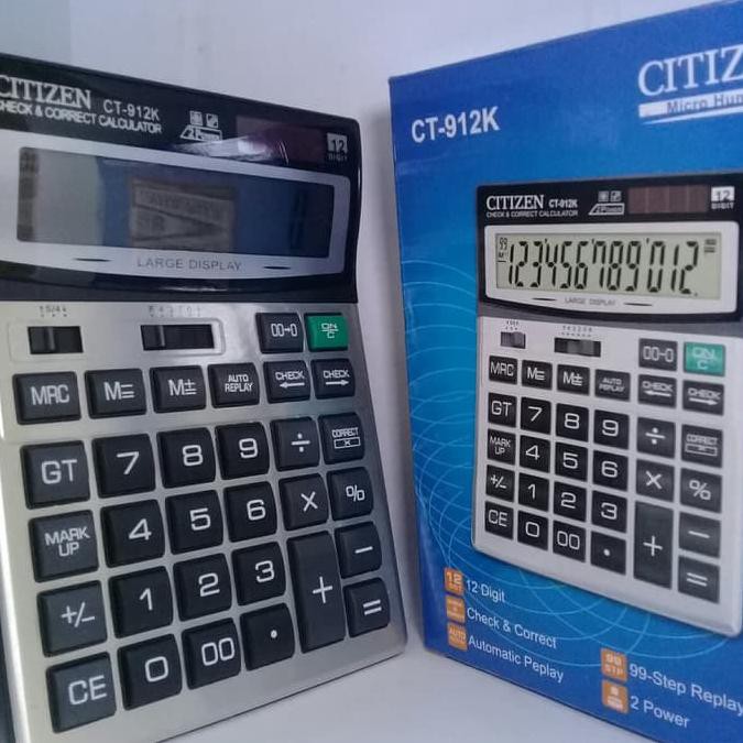 

eI1Code KALKULATOR CITIZEN CT-912K CALCULATOR baterai aa mudah 12 digit cek ulang dengan KUALITAS 91