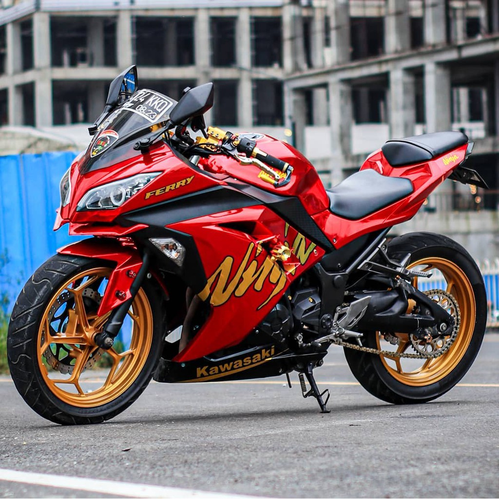 Decal Stiker Motor Kawasaki Ninja 250 fi Full Body Merah Maron Racing Team Sticker Custom Variasi Mo