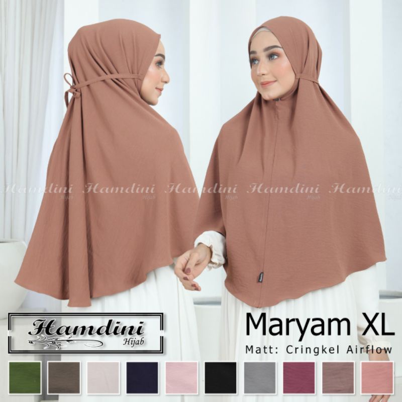 Jilbab Khimar Instan Simple Crinkel Maryam XL 09 Ori Hamdini