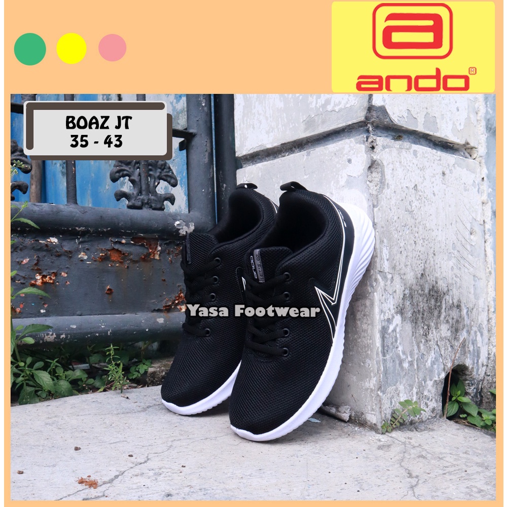 Yasa Footwear - Sepatu Pria ANDO BOAZ JT 35-43 /Sepatu Sekolah Hitam /Sneakers /Sepatu Keren /Sepatu