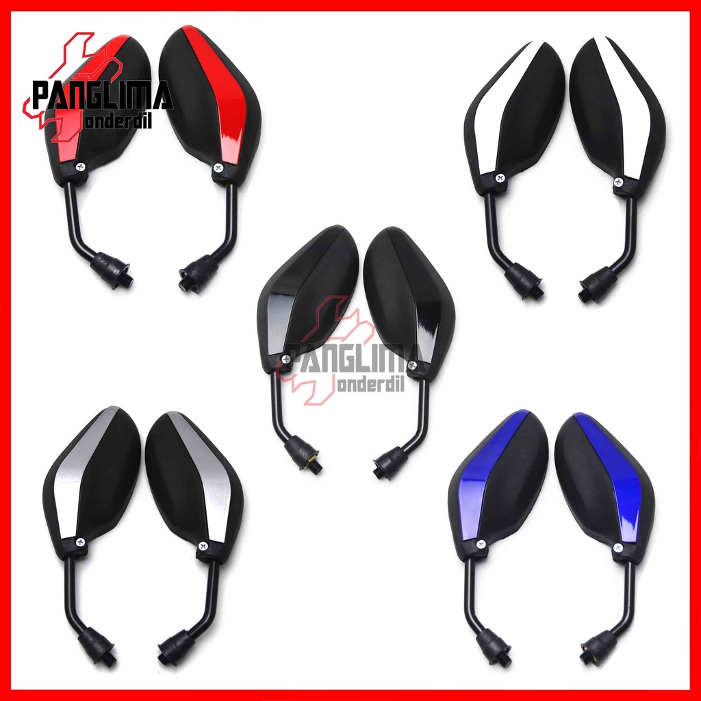 Spion Set Variasi Bangkok Mini Honda Semua Jenis Motor Honda Drat Kanan Baut 14 Beat-Vario-Scoopy-Spacy-Revo-Grand-Supra-PCX-Tiger Sepion Kaca Universal Putih-Abu-Merah-Biru-Hitam