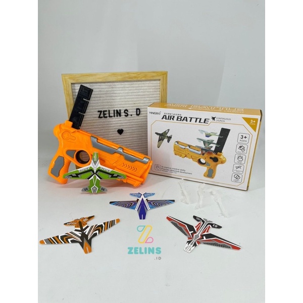 MAINAN TEMBAK TEMBAKAN PISTOL PESAWAT AIR BATTLE GUN YINGBO 7154 SNI