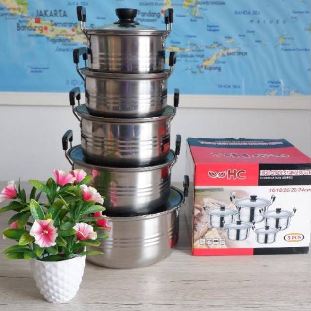 Panci set HC 10pc Tutup Kaca