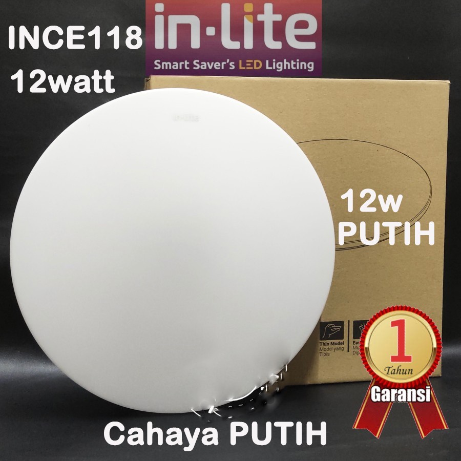 LAMPU BARET INCE118 12W PUTIH lamp ceiling plafon INLITE IN-LITE