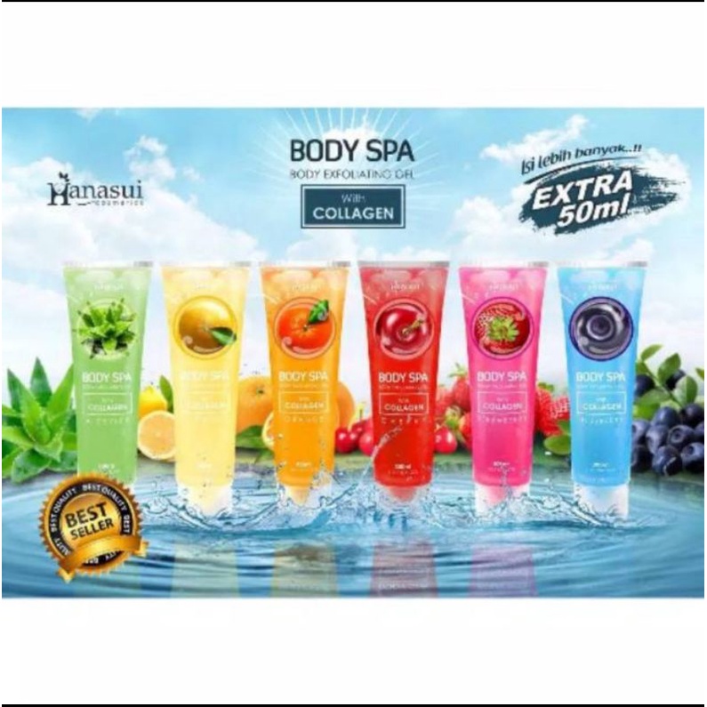 HANASUI Body Spa Exfoliating Gel Indonesia / Gentle Cleanser Power Essence Toner Serum Day Night Cre
