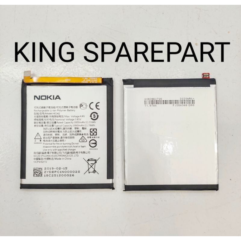 BATERAI BATRE BATTERY NOKIA X6 6.1 PLUS - 5.1 PLUS HE342 - TA1116 ORIGINAL