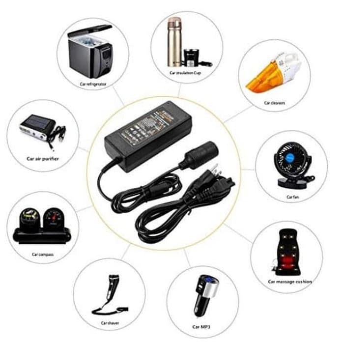 Converter AC DC Adaptor Colokan Lighter Mobil  ke Colokan Rumah - DC 12V