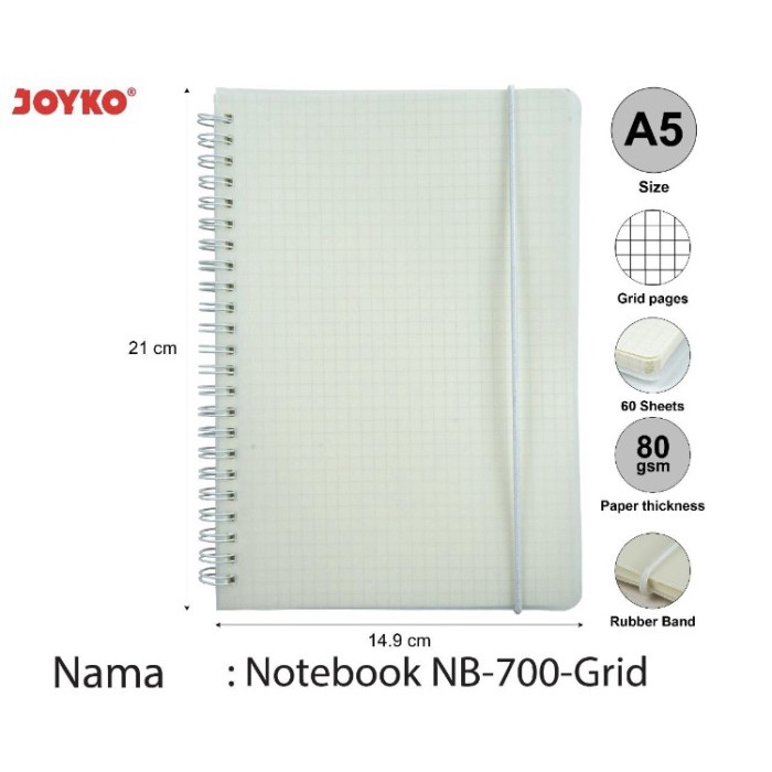 

[RESTOCK] Notebook Ring A5 Joyko NB-700-Grid