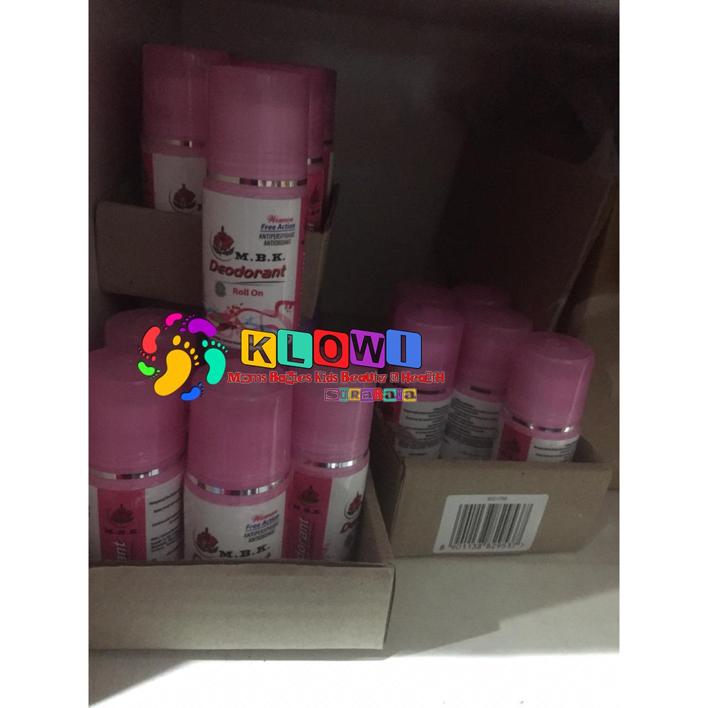 M.B.K Roll On Pink Women Free Action 40 ml/Deodorant / Penghilang Bau Badan Wanita / mbk 1 PCS