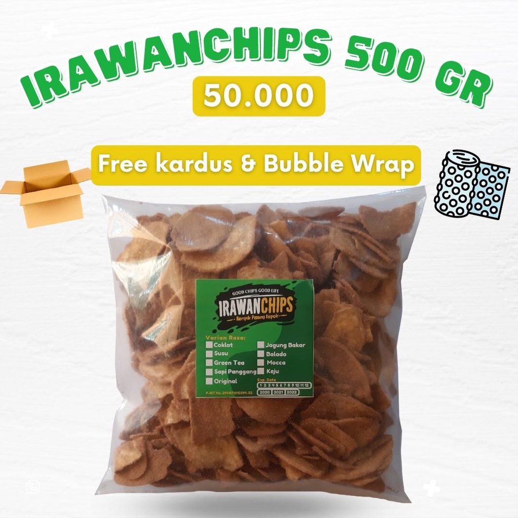 

Keripik Pisang Kepok Irawanchips 500 gr