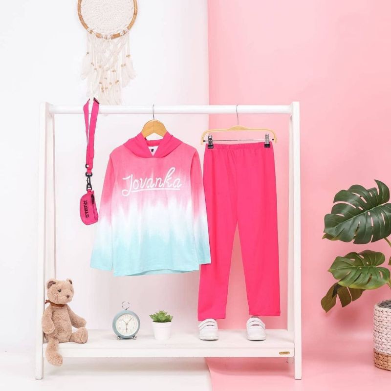 Setelan Hoodie jovanka tie dye Usia 8 -16 Thn
