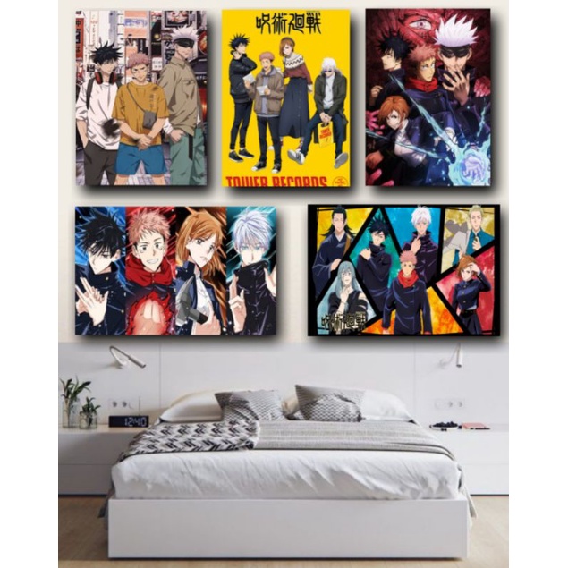 Poster frame Kayu Jujutsu Kaisen Sukuna Anime Hiasan Dinding Wall Decor Dekorasi