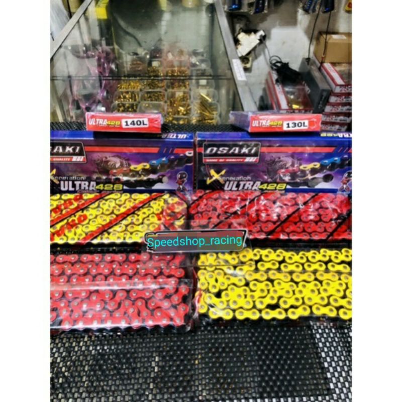 RANTAI MOTOR OSAKI 428-130L 428-140L Cocok untuk gear gir SSS KLX CRF CB150 CBR VIXION R15 no SSS TK