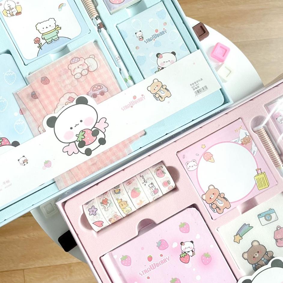 

향 PAKET JURNAL ALAT TULIS 7 IN 1 MODEL BUNNY KELINCI IMUT 2 WARNA PAKET BOX STATIONARY LENGKAP ISI BUKU TULIS SOLATIP PEN STICKY NOTES DAN STIKER TER