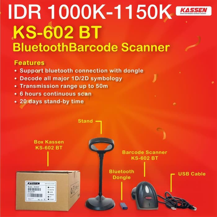 WIRELESS BLUETOOTH 1D&amp;2D BARCODE SCANNER