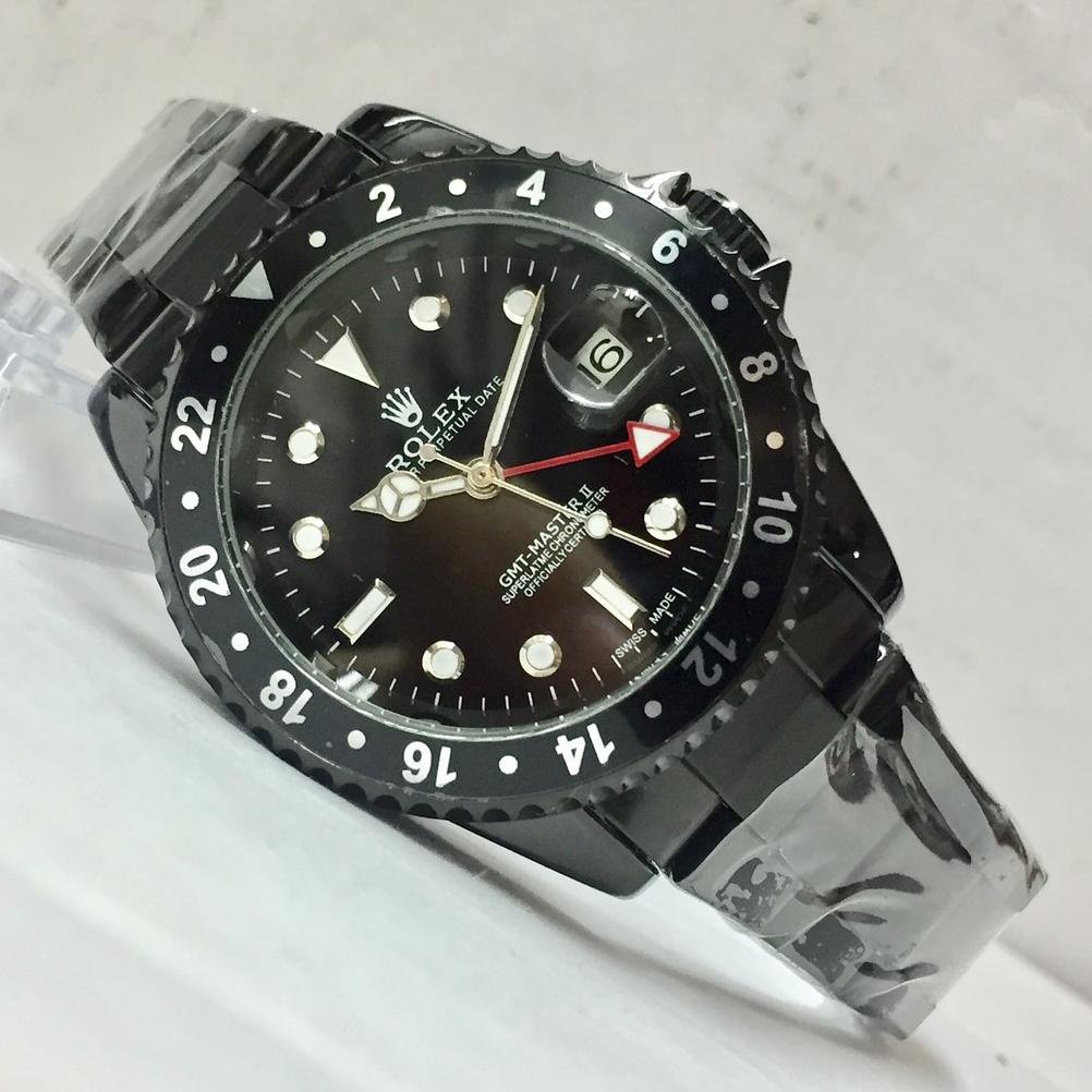 nagashops837 Jam Tangan Rolex Pria GMT Master II Chain FullBlack TERLARIS TERPERCAYA ORIGINAL