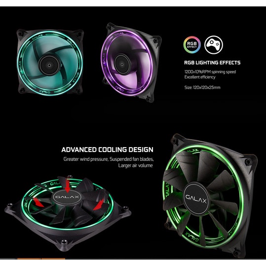 GALAX Vortex Wind-02 (VW-02) ARGB 12CM Fan 1200RPM