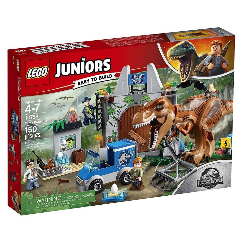 LEGO Jurassic World - 10758 T-rex Breakout Set Juniors Building Kid Toy Jurasic Park Jeep Truck Car 
