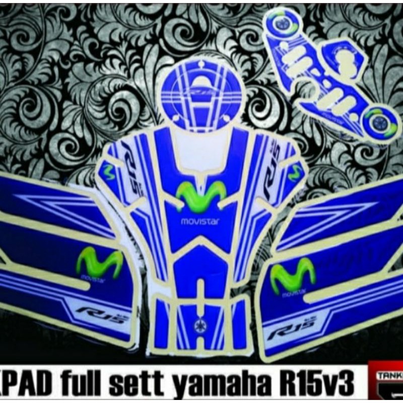 Stiker Sticker Resin Timbul Tankpad Full Set Yamaha R15 V3