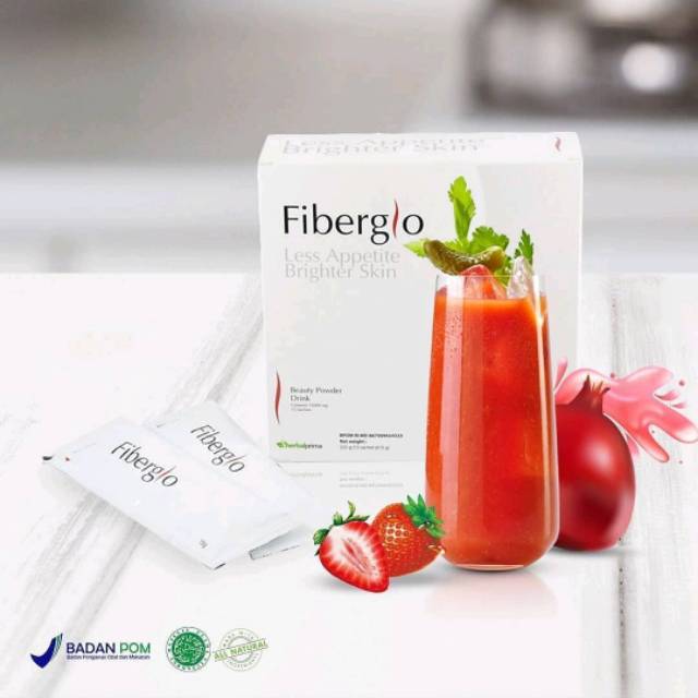 FIBERGLO LESS APPETITE BRIGHTER SKIN PELANGSING kurus + PEMUTIH BPOM lancar bab pencernaan