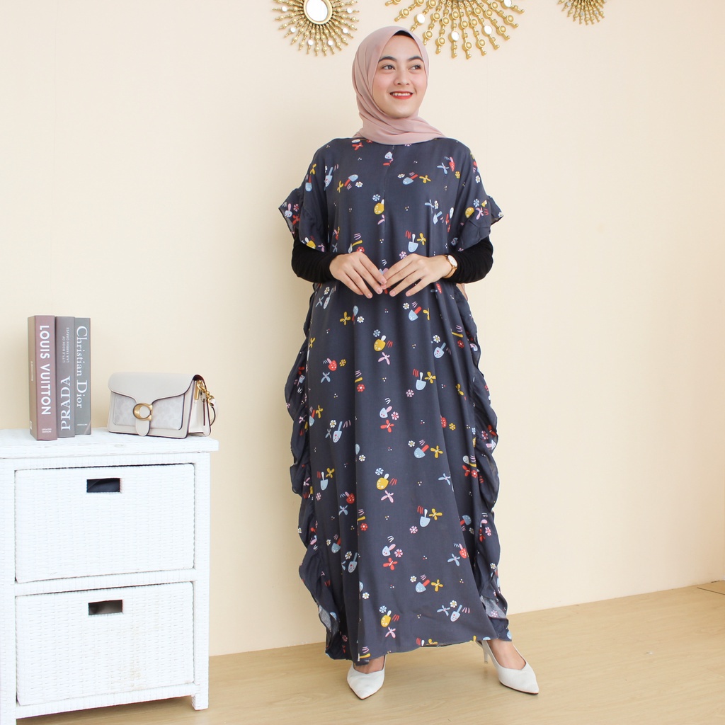 DASTER WANITA BUSUI LOWO RUFFLE HOME WEAR RAYON PREMIUM ORIGINAL