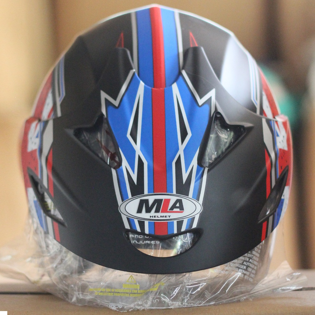 Helm Half Face MLA JP5 Motif Kaca Single Visor Clear Untuk Pria Dan Wanita Dewasa COD