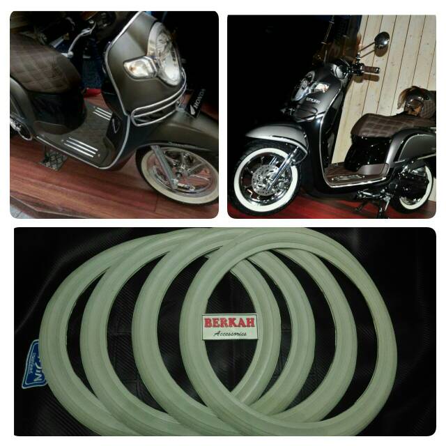 Lis ban scoopy white wall ring 12 List ban honda scoopy aksesories New scoopy 2017 dan 2018