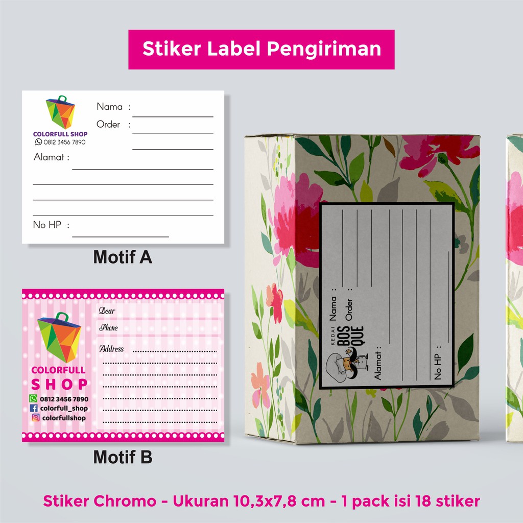 

Stiker Label Pengiriman Online Shop per pack isi 18 stiker