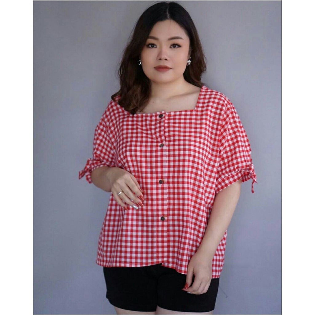 FWG - KEMEJA REICHI JUMBO / ATASAN WANITA / KEMEJA / KEMEJA KOTAK / BAJU KEMEJA WANITA KOREA