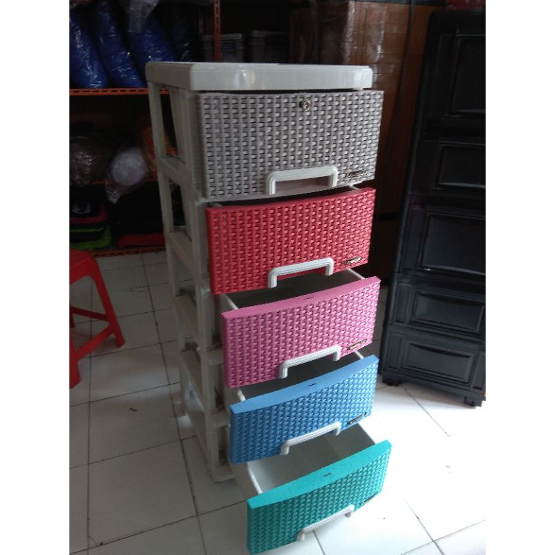 lemari plastik napolly contan susun 5 warna